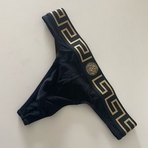Versace Greca Thong black & gold size 4/M